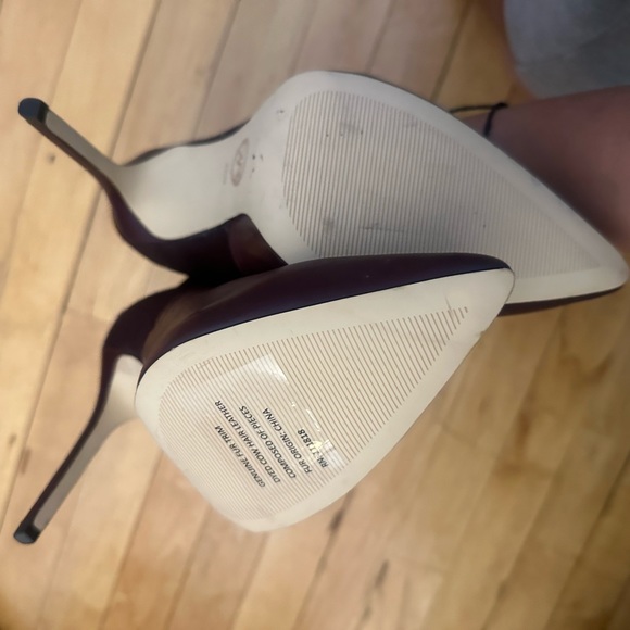 NEW MICHAEL KORS Burgundy heeled booties leather and calf fur 8.5 *READ - Picture 6 of 6